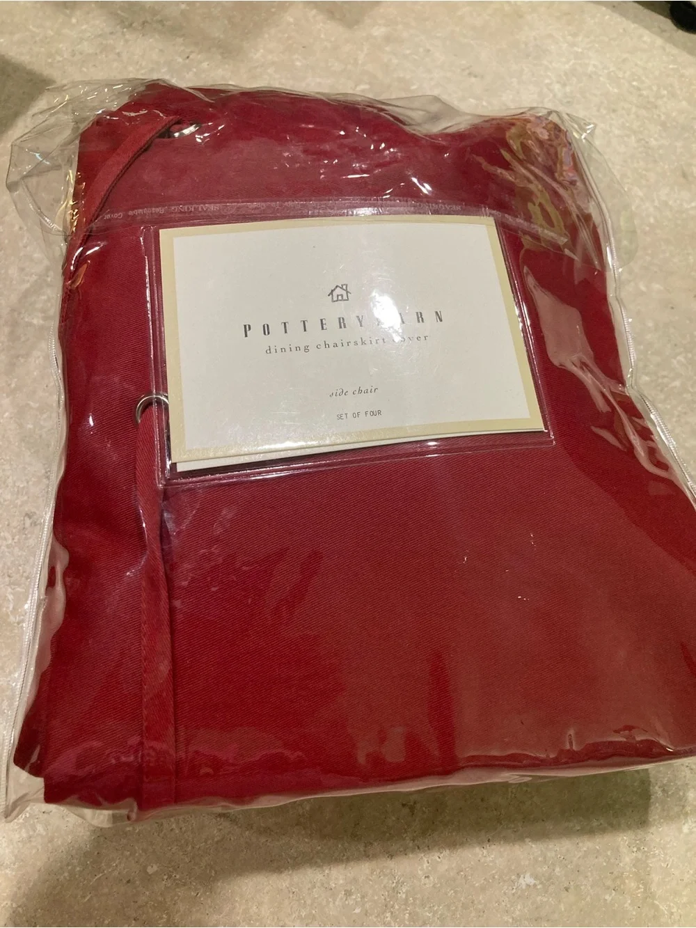 Pottery Barn Cranberry Dining Chair Skirt Covers - Set of 4